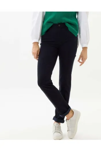BRAX Winter-Dream-Hose Mary marine Slim Fit in angerauter Qualität