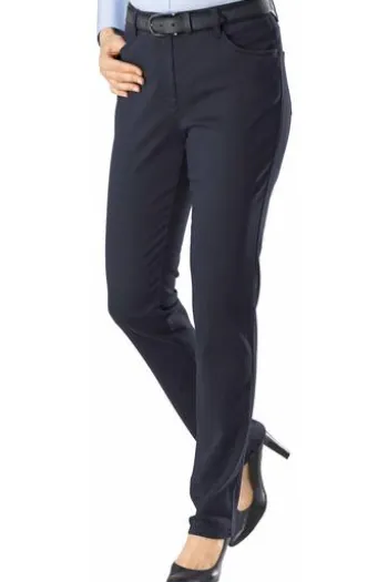BRAX Winter-Dream-Hose Mary marine Slim Fit in angerauter Qualität