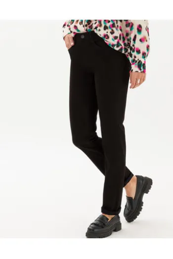 BRAX Winter-Dream-Hose Mary schwarz Slim Fit in angerauter Qualität