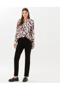 BRAX Winter-Dream-Hose Mary schwarz Slim Fit in angerauter Qualität