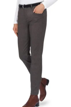 BRAX Winter-Jersey Hose Shakira braun Skinny Fit im edlen Minimal-Dessin