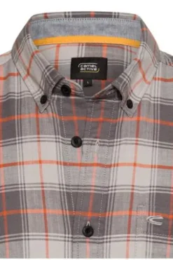 camel active Hemd brick orange kariert Regular Fit