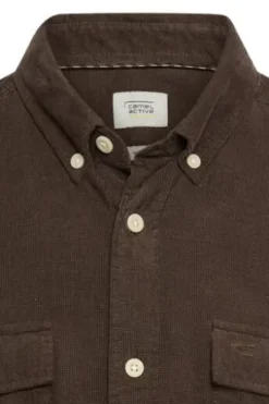 camel active Hemd dark brown comfort fit Langarm