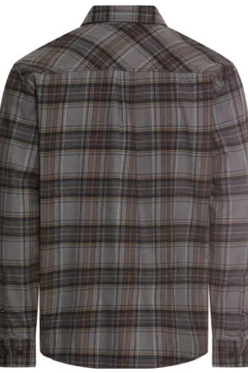 camel active Hemd dark brown kariert Regular Fit Langarm