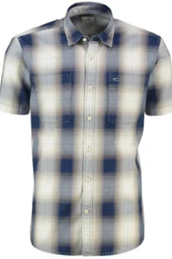 camel active Hemd dark navy kariert Regular Fit Halbarm