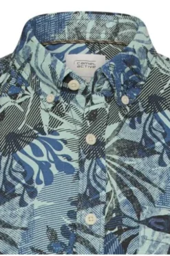 camel active Hemd indigio blue geblümt Regular Fit