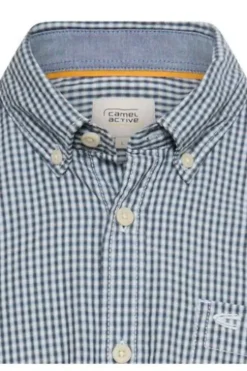 camel active Karo Hemd dark navy kariert Regular Fit Langarm