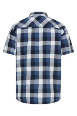 camel active Karo Hemd indigio blue kariert Regular Fit Kurzarm