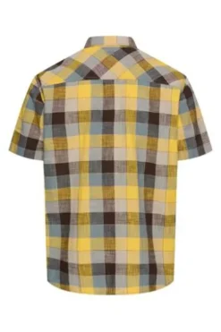 camel active Karo Hemd sun yellow kariert Regular Fit Kurzarm
