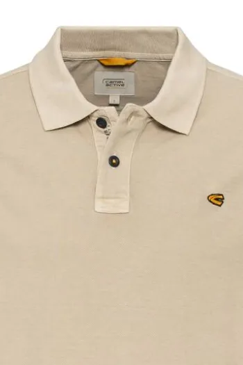 camel active Polo-Shirt beige leicht verwaschene Optik