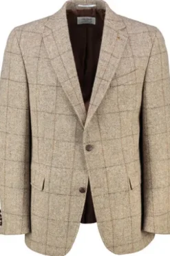 CARL GROSS Harris Tweed Sakko beige gemustert Modern Fit
