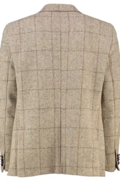 CARL GROSS Harris Tweed Sakko beige gemustert Modern Fit