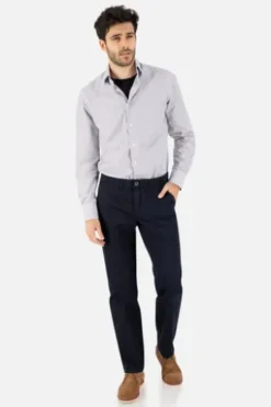 CLUB OF COMFORT Baumwoll-Stretch-Hose marine Garvey Pima Cotton mit Sonnenschutz