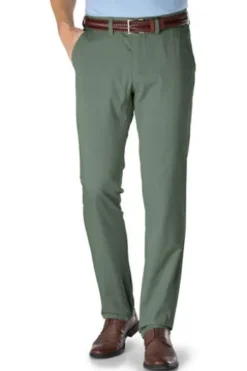 CLUB OF COMFORT Baumwoll-Stretch-Hose grün Garvey Pima Cotton mit Sonnenschutz