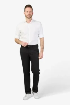 CLUB OF COMFORT Baumwoll-Stretch-Hose schwarz Garvey Pima Cotton mit Sonnenschutz