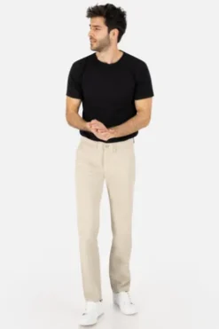 CLUB OF COMFORT Baumwoll-Stretch-Hose beige Garvey Pima Cotton mit Sonnenschutz
