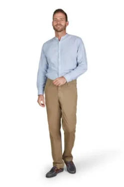 CLUB OF COMFORT High Stretch Baumwoll-Hose hellbraun Garvey Flat-Front