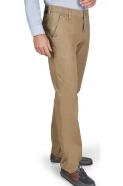 CLUB OF COMFORT High Stretch Baumwoll-Hose hellbraun Garvey Flat-Front