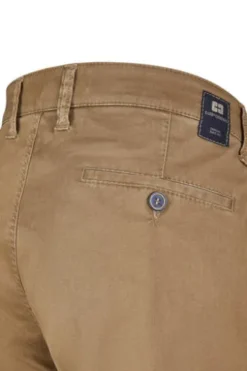 CLUB OF COMFORT High Stretch Baumwoll-Hose hellbraun Garvey Flat-Front