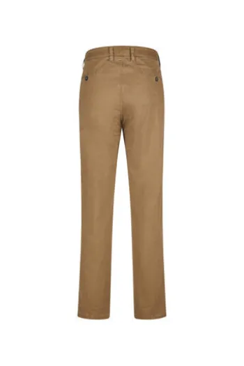 CLUB OF COMFORT High Stretch Baumwoll-Hose hellbraun Garvey Flat-Front
