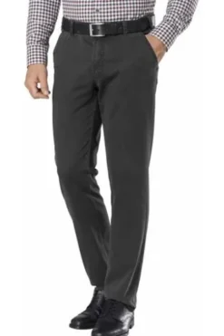CLUB OF COMFORT High Stretch Baumwoll-Hose anthrazit Garvey Flat-Front
