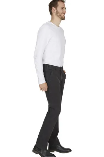 CLUB OF COMFORT High Stretch Baumwoll-Hose anthrazit Garvey Flat-Front