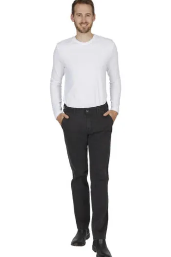 CLUB OF COMFORT High Stretch Baumwoll-Hose anthrazit Garvey Flat-Front