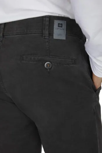 CLUB OF COMFORT High Stretch Baumwoll-Hose anthrazit Garvey Flat-Front