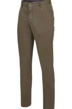 CLUB OF COMFORT High Stretch Baumwoll-Hose oliv mit Diamantschliff