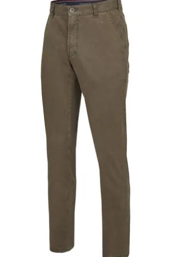 CLUB OF COMFORT High Stretch Baumwoll-Hose oliv mit Diamantschliff