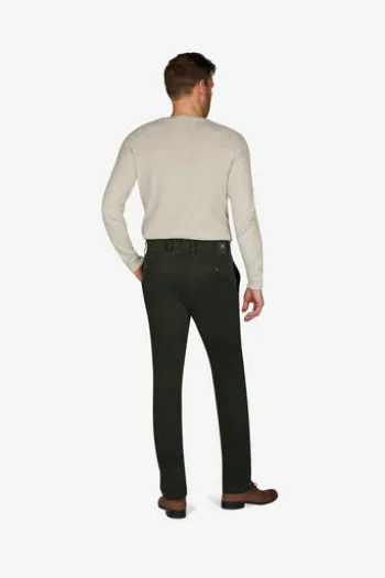 CLUB OF COMFORT High Stretch Baumwoll-Hose oliv mit Diamantschliff