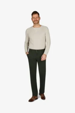 CLUB OF COMFORT High Stretch Baumwoll-Hose oliv mit Diamantschliff