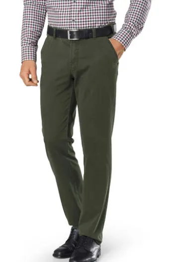 CLUB OF COMFORT High Stretch Baumwoll-Hose oliv mit Diamantschliff