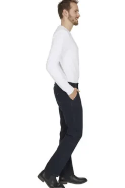 CLUB OF COMFORT High Stretch Baumwoll-Hose marine mit Diamantschliff