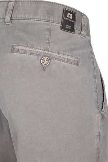 CLUB OF COMFORT High Stretch Baumwoll-Hose grau Garvey Flat-Front