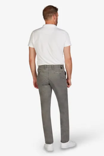 CLUB OF COMFORT High Stretch Baumwoll-Hose grau Garvey Flat-Front
