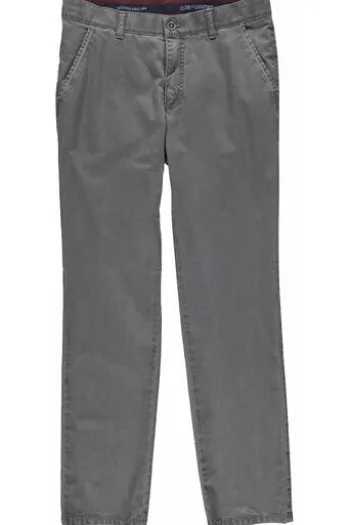 CLUB OF COMFORT High Stretch Baumwoll-Hose grau Garvey Flat-Front