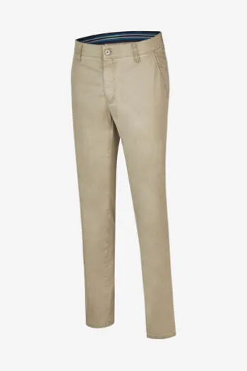 CLUB OF COMFORT High Stretch Baumwoll-Hose beige Garvey Flat-Front