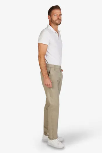 CLUB OF COMFORT High Stretch Baumwoll-Hose beige Garvey Flat-Front