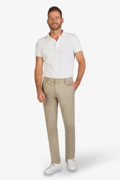 CLUB OF COMFORT High Stretch Baumwoll-Hose beige Garvey Flat-Front