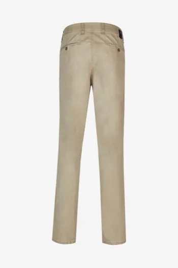 CLUB OF COMFORT High Stretch Baumwoll-Hose beige Garvey Flat-Front
