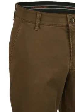 CLUB OF COMFORT High Stretch Baumwoll-Hose braun mit Diamantschliff