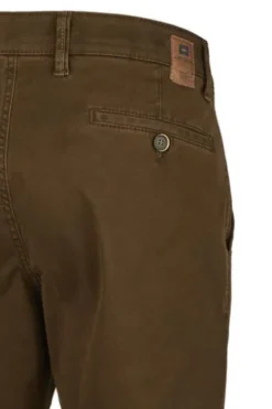 CLUB OF COMFORT High Stretch Baumwoll-Hose braun mit Diamantschliff