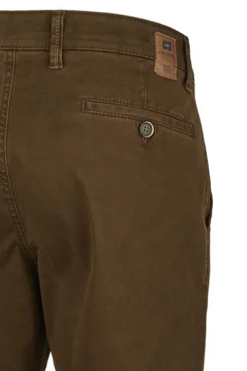 CLUB OF COMFORT High Stretch Baumwoll-Hose braun mit Diamantschliff