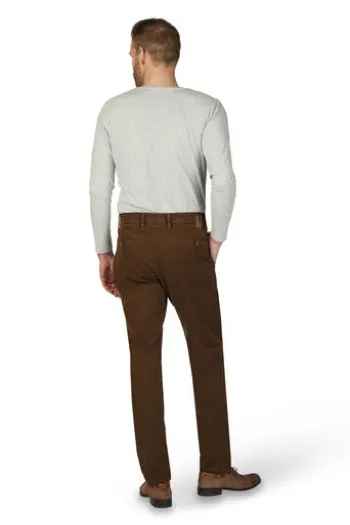 CLUB OF COMFORT High Stretch Baumwoll-Hose braun mit Diamantschliff