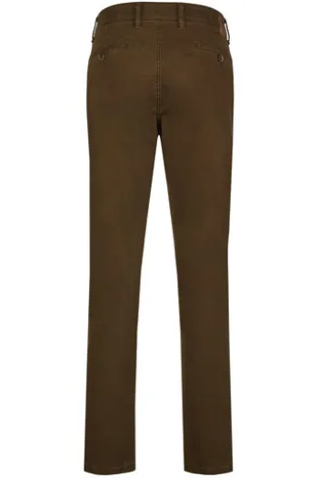 CLUB OF COMFORT High Stretch Baumwoll-Hose braun mit Diamantschliff