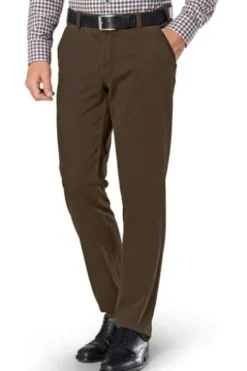 CLUB OF COMFORT High Stretch Baumwoll-Hose braun mit Diamantschliff