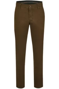 CLUB OF COMFORT High Stretch Baumwoll-Hose braun mit Diamantschliff