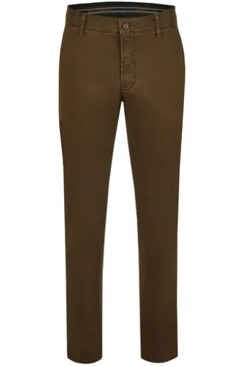 CLUB OF COMFORT High Stretch Baumwoll-Hose braun mit Diamantschliff
