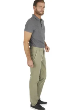 CLUB OF COMFORT High Stretch Baumwoll-Hose khaki Garvey Flat-Front